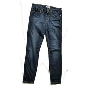 Paige Verdugo Nottingham Ankle Skinny Jeans, Dark Blue, Mid Rise, Womens Size 28